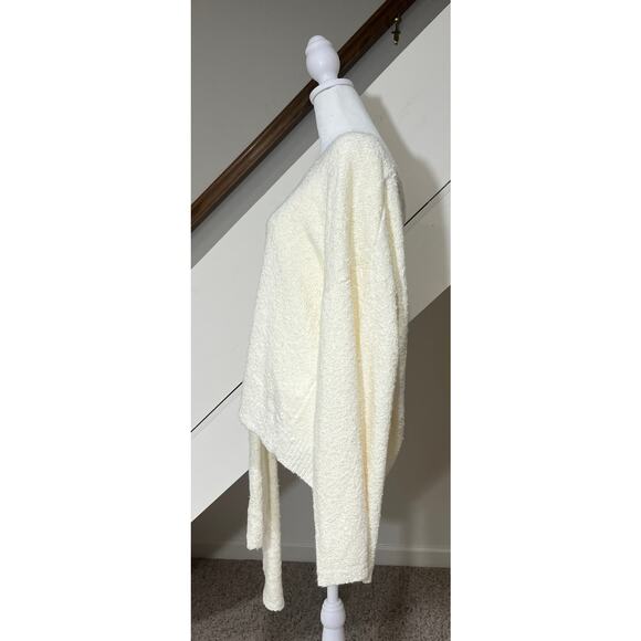 NWT Mon Renn Sweater Knit Ivory Cream Flare Sleeve Tie Front Balletcore Size XL - Picture 3 of 6